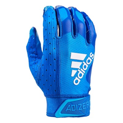 blue and white adidas football gloves