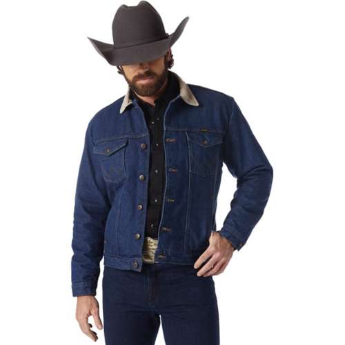 Men's Wrangler Blanket Lined Corduroy Collar Denim Jacket