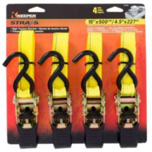 Keeper Tie Down Strap 15 ft x 1 Inch 4 pack