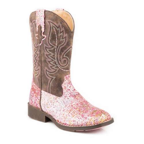 Little Girls' Roper Usa Southwest Glitter Western ganas Boots