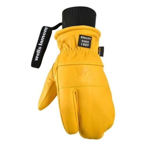 Men's Wells Lamont HydraHyde Leather Working Man Lobster Mittens