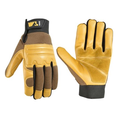Men's Wells Lamont Extra Wear Grain Cowhide Leather Hybrid Work Gloves