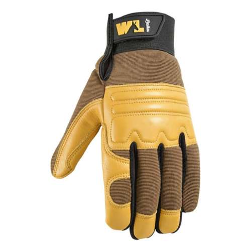 Men's Wells Lamont Extra Wear Grain Cowhide Leather Hybrid Work Gloves