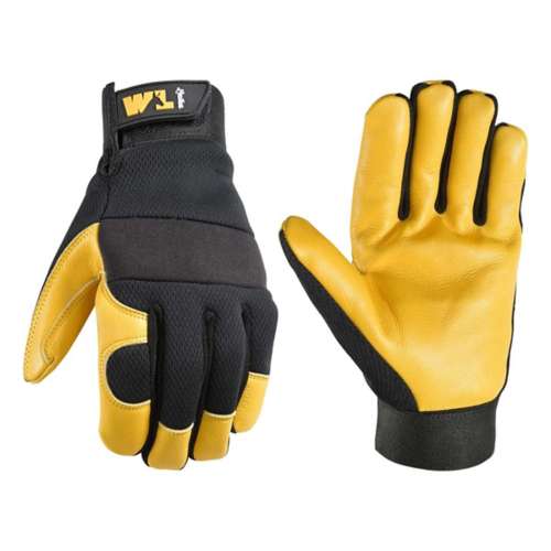 Men's Wells Lamont Grain Cowhide Leather Hybrid Gloves