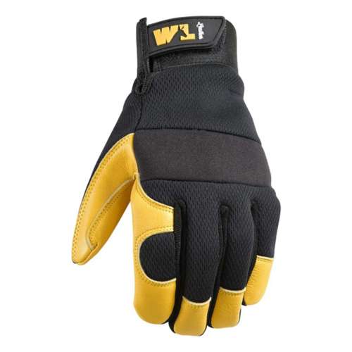Men's Wells Lamont Grain Cowhide Leather Hybrid Gloves