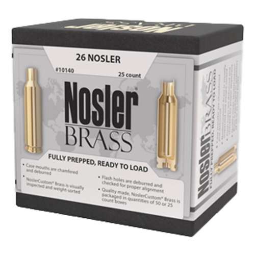 Nosler Custom Unprimed Brass Rifle Cartridge Cases