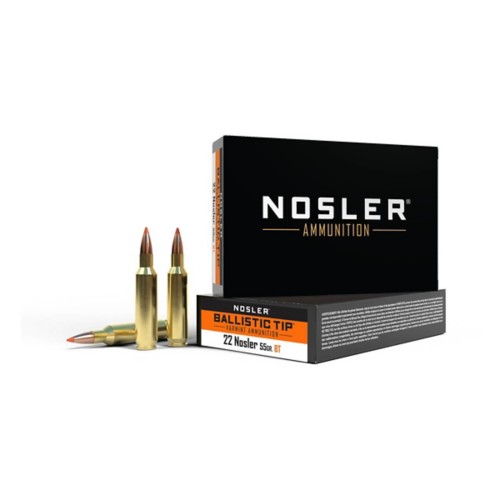 Nosler Ballistic Tip Varmint 22 Nosler Rifle Ammunition 20 Round Box