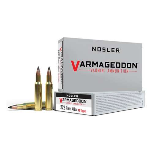 Nosler Varmageddon Flat Base Tipped Rifle Ammunition 20 Round Box