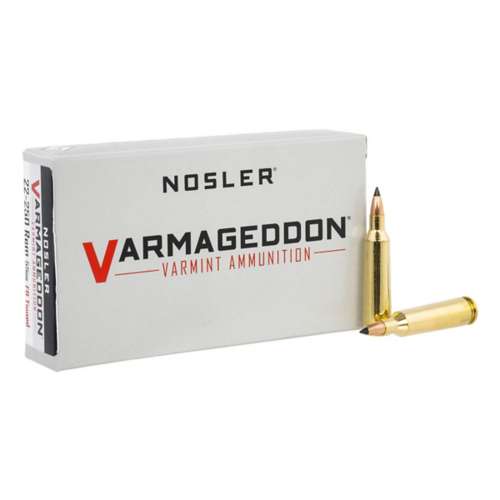 Nosler Varmageddon Flat Base Tipped Rifle Ammunition 20 Round Box