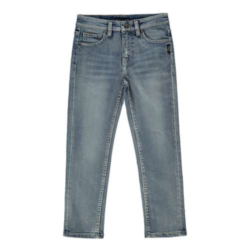 Boys' Calça Jeans Feminina flare preto bolso ziper. Nathan Slim Fit Skinny Jeans