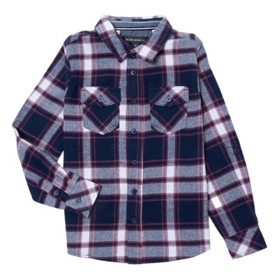 Boys' Silver Jeans Co. Plaid Flannel Long Sleeve Button Up Shirt