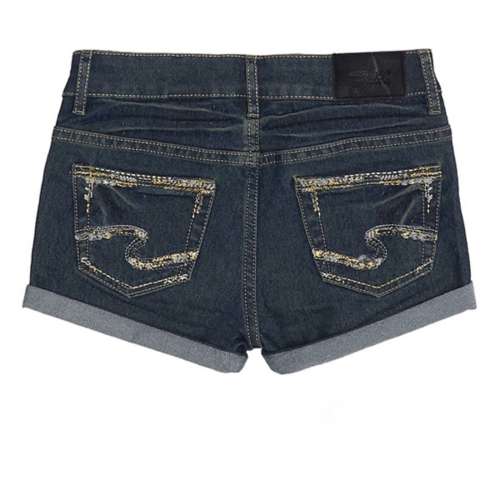 Girls' Silver Jeans Co. Lacy Roll Hem Jean Shorts