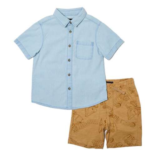 Toddler Silver Jeans Co. Button up and Shorts Set