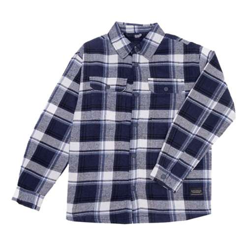 Boys' Silver Jeans Co. Sherpa Lined Plaid Flannel Long Sleeve Button Up Shirt