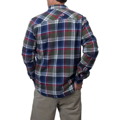 Men's Silver Jeans Co. Plaid Sherpa Lined Shacket Long Sleeve Button Up Shirt