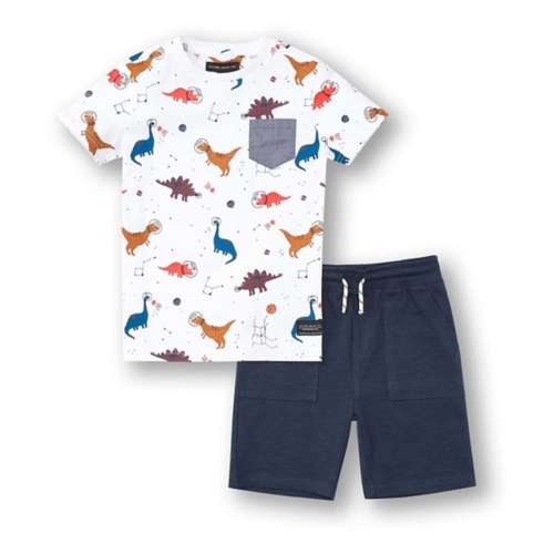 Toddler Boys' Silver Jeans Co. Space Dino T-Shirt and Shorts Set