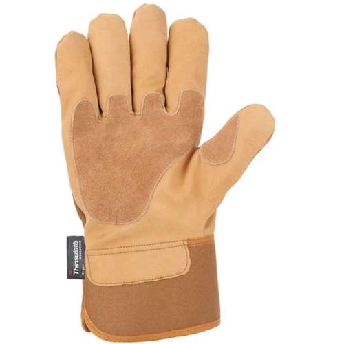 Men's Carhartt Insulated Bison Leather Safety Cuff Work Gloves
