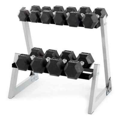 dumbbell set with rack