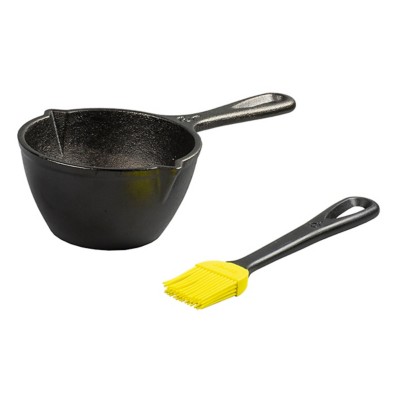 Lodge Cast Iron Melting Pot and Silicone Brush Kit