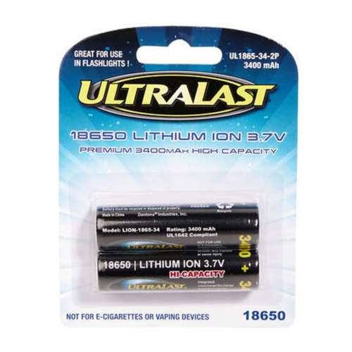 UltraLast Lithium Ion 3.7V Rechargeable Battery - 2 Pack