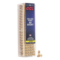 CCI 22 Short Hollow Point Rimfire Ammunition 100 Round Box