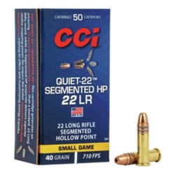 CCI Quiet-22 Segmented HP Rimfire Ammunition 50 Round Box
