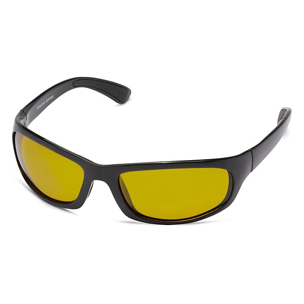Men's Fisherman Eyewear Permit Polarized Sunglasses Shiny Black/Amber