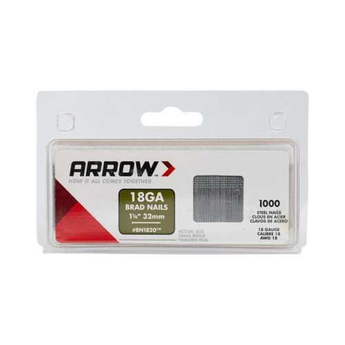 Arrow 18 Ga 1-1/4 in Galvinized Steel Brad Nails - 1000 pack