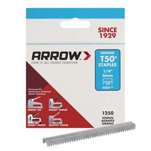 Arrow 1/4 in T50 Staples - 1250 Count