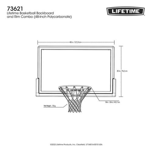 Lifetime 48" Basketball Backboard and Rim Combo