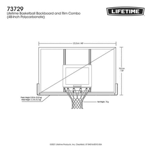 Lifetime Basketball 48" Poly Backboard and Rim Combo