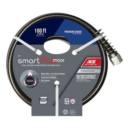 Ace SmartFLO Max 5/8 in. D X 75 ft. L Premium Grade Garden Hose Black