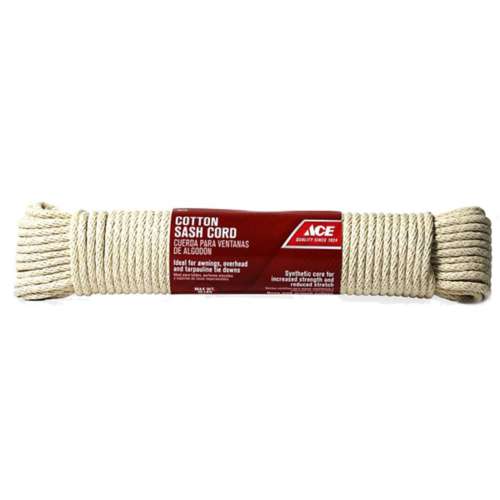 ACE 1/4 in X 100 ft White Solid Braided Cotton Cord