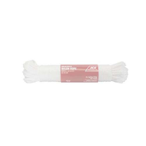 ACE 1/4 in X 100 ft White Solid Braided Nylon Rope
