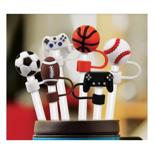 Football Dual-color Straw Topper Straw Buddy 