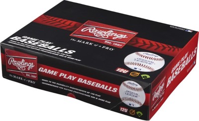 Rawlings 12 & Under Game Play Leather Official League Baseball 12 Pack