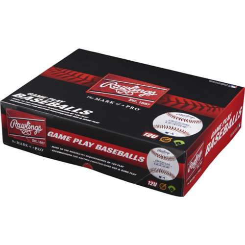 Rawlings 12 & Under Game Play Leather Official League Baseball 12 Pack