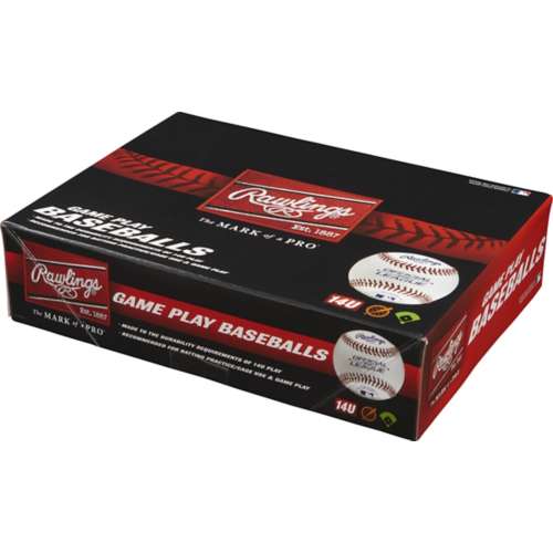 Rawlings 14 & Under Game Play Leather Official League Baseball 12 Pack