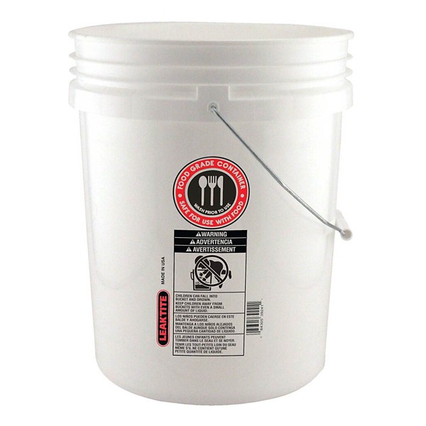 Leaktite 5 gal Plastic Food Safe Bucket - Leaktite