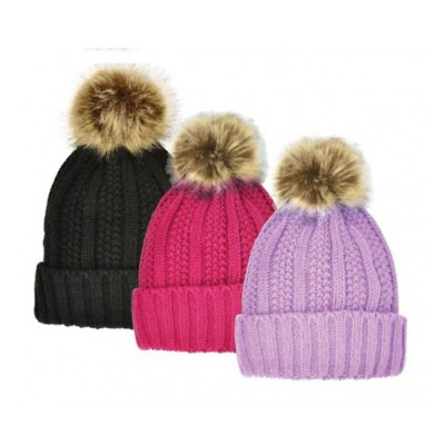 Girls' Grand Sierra Cable Knit Pom (Colors May Vary) Beanie