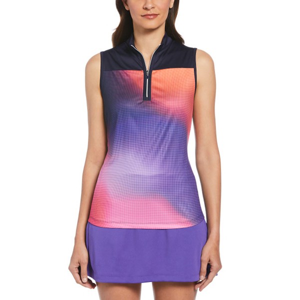 Women's PGA Tour Solarize Print Zip Sleeveless Golf Polo product image