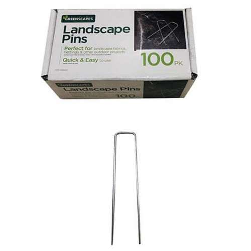 Greenscapes 1 in x 4-1/2 in Fabric Garden Staples 100 Pack