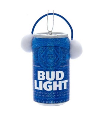 Kurt S. Adler Budweiser Bud Light Can With Ear Muffs Ornament