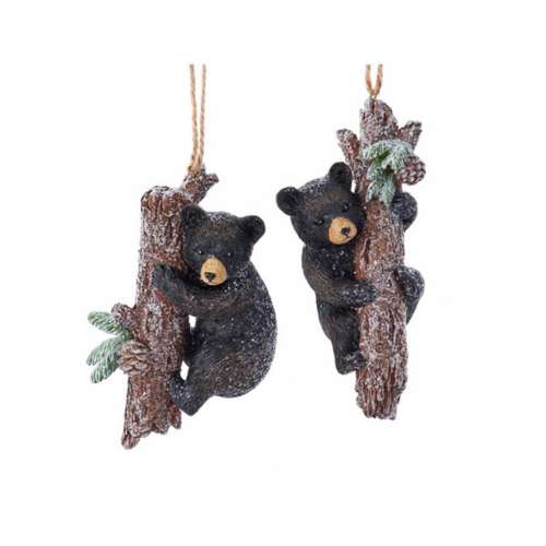 Kurt S. Adler Black Bear With Mica ASSORTED Ornament