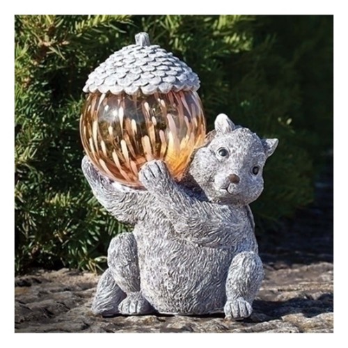 Roman Inc 9.5in LED Chipmunk Solar Pudgy Pals Garden Statue - Primary Image