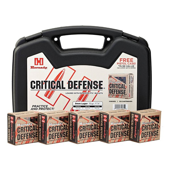 Hornady Critical Defense FTX 115g 125ct 9mm Handgun Ammunition 125 ct. - Hornady
