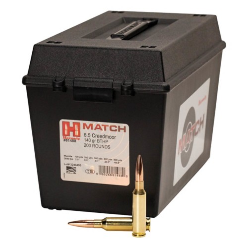 Hornady Match Boattail Hollow Point 6.5 Creedmoor Rifle Ammunition 200 Round Box