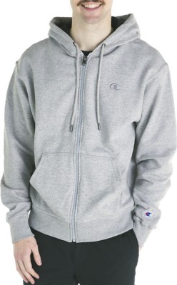 Champion Men's Powerblend Fleece Full Zip Hoodie Oxford Grey