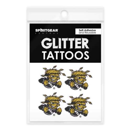 Spirit Gear Central Wichita State Shockers Glitter 4-Pack Tattoos