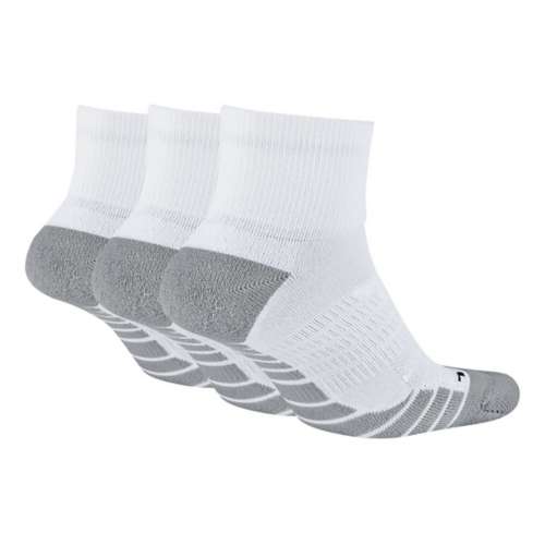 Nike Grip Power Crew Socks-White-Black Lacrosse Socks